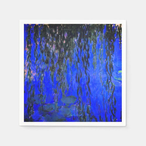 Monet Water Lilies and Weeping Willow Branches Napkins