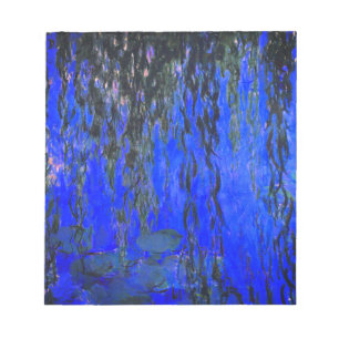 Monet Water Lilies and Weeping Willow Branches Notepad