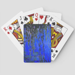 Monet Water Lilies and Weeping Willow Branches Poker Cards