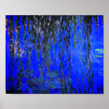 Monet Water Lilies and Weeping Willow Branches