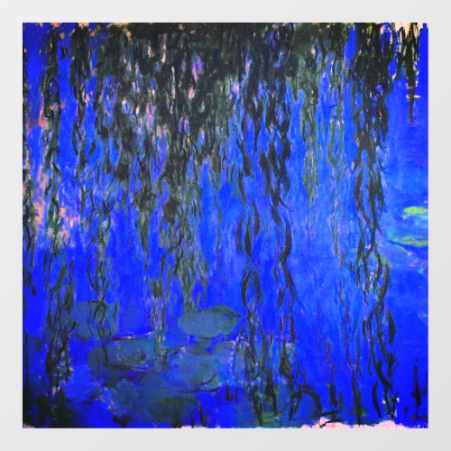 Monet Water Lilies and Weeping Willow Branches Window Cling
