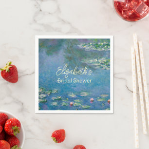 Monet Water Lilies Art Garden Bridal Shower Napkins