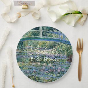 Monet Water Lilies Art Garden Bridal Shower Paper Plates