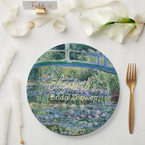 Monet Water Lilies Art Garden Bridal Shower Paper Plates