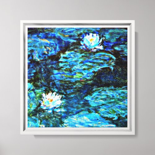 Monet _ Water Lilies blue Canvas Print