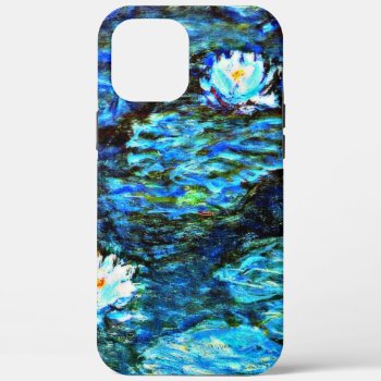Monet - Water Lilies  Blue  Iphone 12 Pro Max Case by Virginia5050 at Zazzle