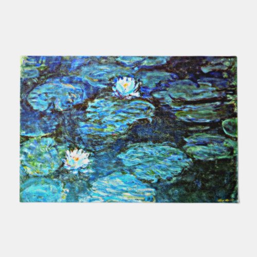 Monet _ Water Lilies Blue  Doormat