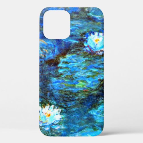 Monet _ Water Lilies blue famous painting  iPhone 12 Case