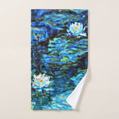 Monet _ Water Lilies Blue Hand Towel