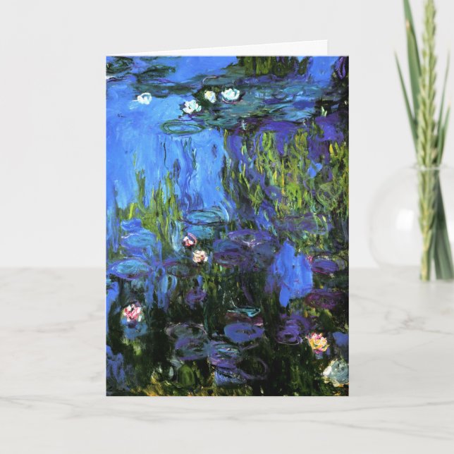 Monet - Water Lilies Blue Indigo Card (Front)