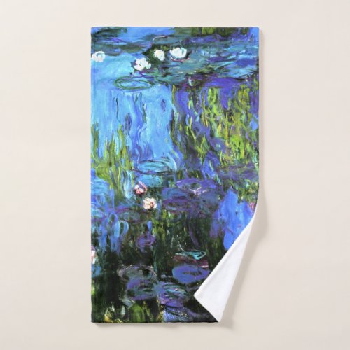 Monet _ Water Lilies Blue Indigo Hand Towel