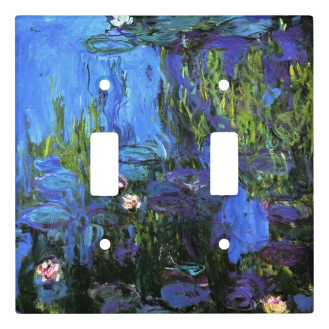 Monet - Water-Lilies blue indigo Light Switch Cover (Front)