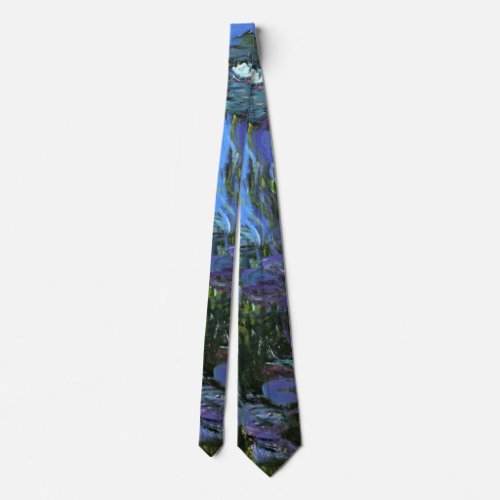 Monet _ Water Lilies Blue Indigo Neck Tie