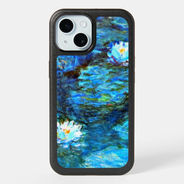 Monet - Water Lilies (blue) iPhone 15 Case (Back)
