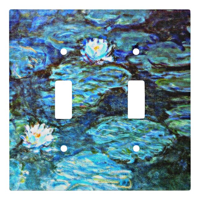 Monet - Water Lilies (blue) Light Switch Cover (Front)