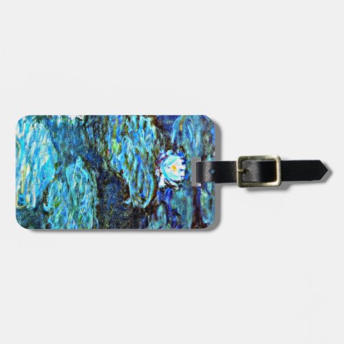 Monet _ Water Lilies Blue Luggage Tag