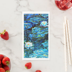 Monet, Water Lilies, Blue, Paper Guest Towels