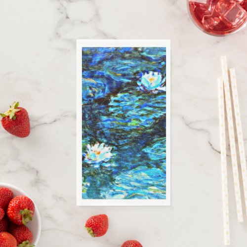 Monet Water Lilies Blue Paper Guest Towels