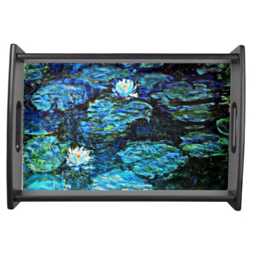 Monet _ Water Lilies Blue Serving Tray
