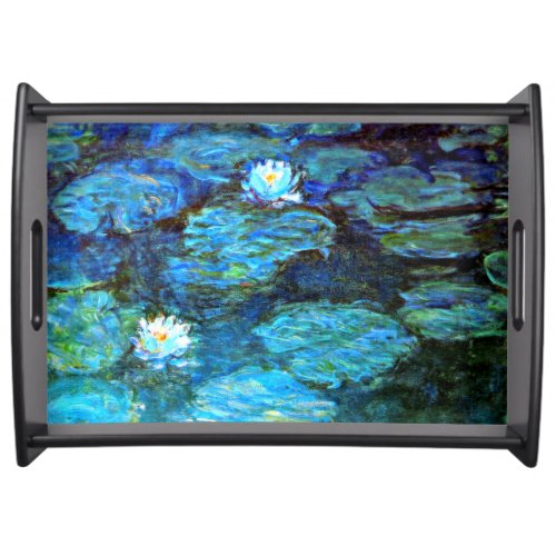 Monet _ Water Lilies blue Serving Tray