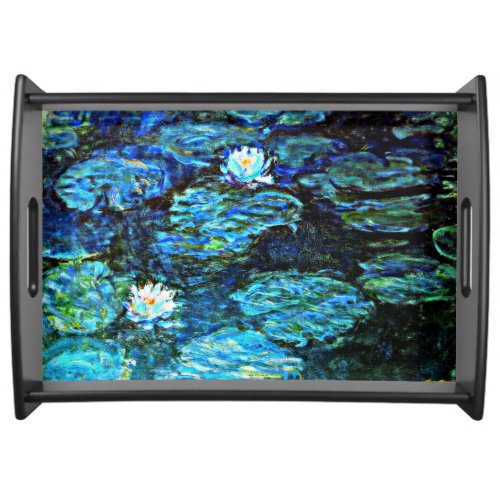 Monet _ Water Lilies Blue Serving Tray