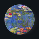 Monet Water Lilies  Button<br><div class="desc">Button featuring Claude Monet’s oil painting Water Lilies (1916). Beautiful pink,  purple,  and red water lilies floating in a serene pond. A great gift for fans of impressionism and French art.</div>