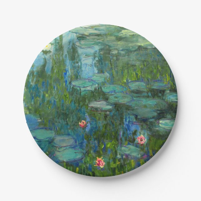 Monet Water Lilies Fine Art (1915) Paper Plates (Front)