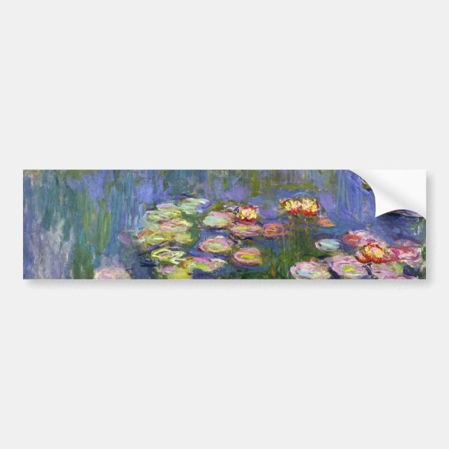 Monet Water Lilies Fine Art (1916) Bumper Sticker (Front)