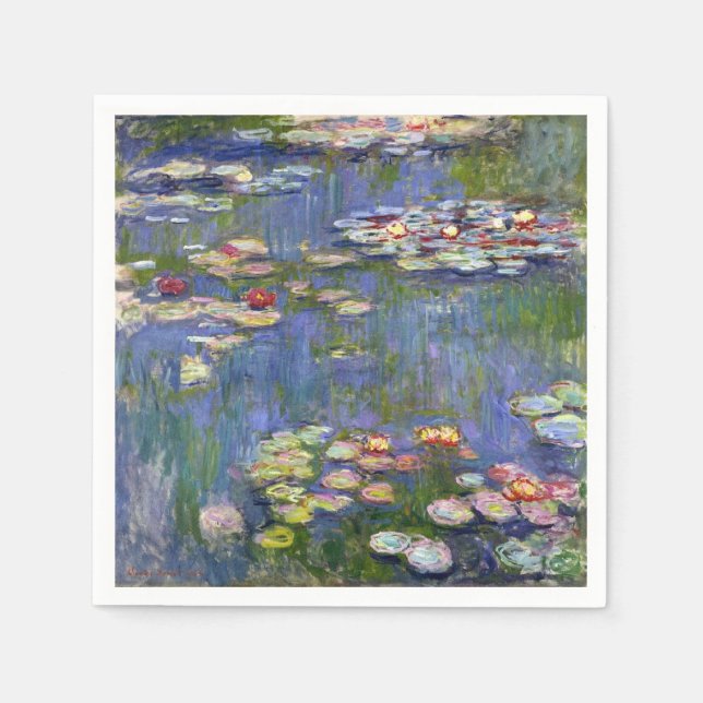 Monet Water Lilies Fine Art (1916) Paper Napkins (Front)