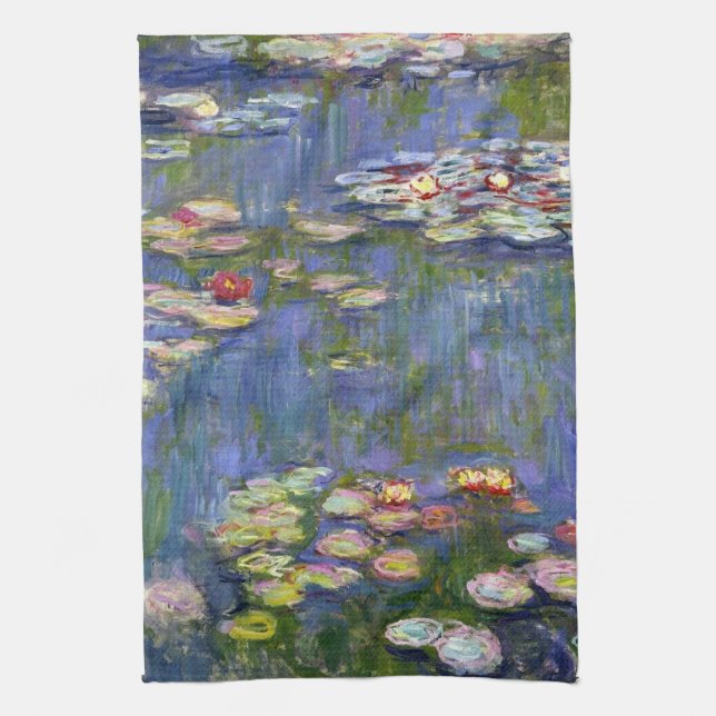 Monet Water Lilies Fine Art (1916) Towel (Vertical)