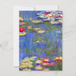 Monet Water Lilies  Invitation<br><div class="desc">Card featuring Claude Monet’s oil painting Water Lilies (1916). Beautiful pink,  purple,  and red water lilies floating in a serene pond. A great gift for fans of impressionism and French art.</div>