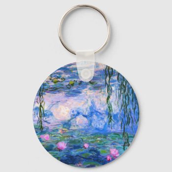 Monet Water Lilies Key Chain by VintageSpot at Zazzle