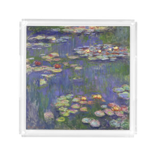 Monet Water Lilies Masterpiece Painting Acrylic Tray
