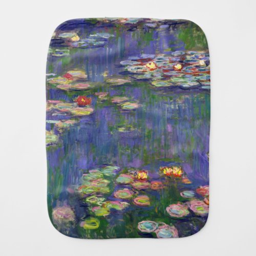 Monet Water Lilies Masterpiece Painting Baby Burp Cloth