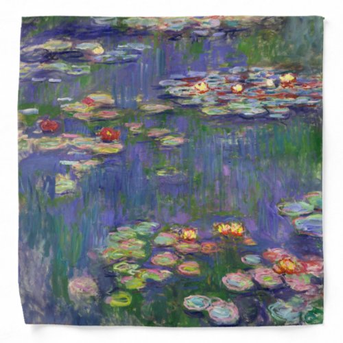 Monet Water Lilies Masterpiece Painting Bandana