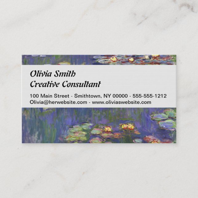 Monet Water Lilies Masterpiece Painting Business Card (Front)