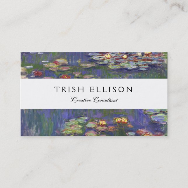 Monet Water Lilies Masterpiece Painting Business Card (Front)