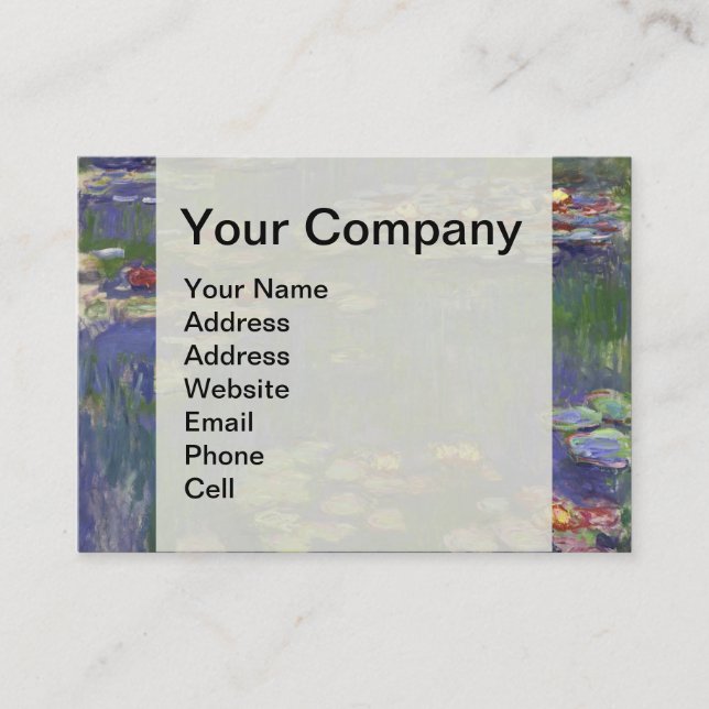 Monet Water Lilies Masterpiece Painting Business Card (Front)