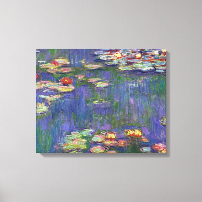 Monet Water Lilies Masterpiece Painting Canvas Print (Front)