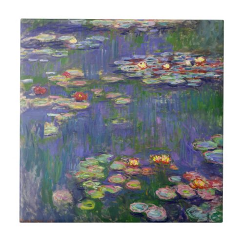 Monet Water Lilies Masterpiece Painting Ceramic Tile