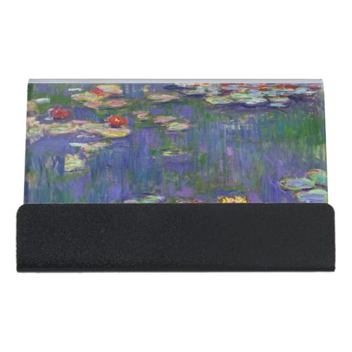 Monet Water Lilies Masterpiece Painting Desk Business Card Holder