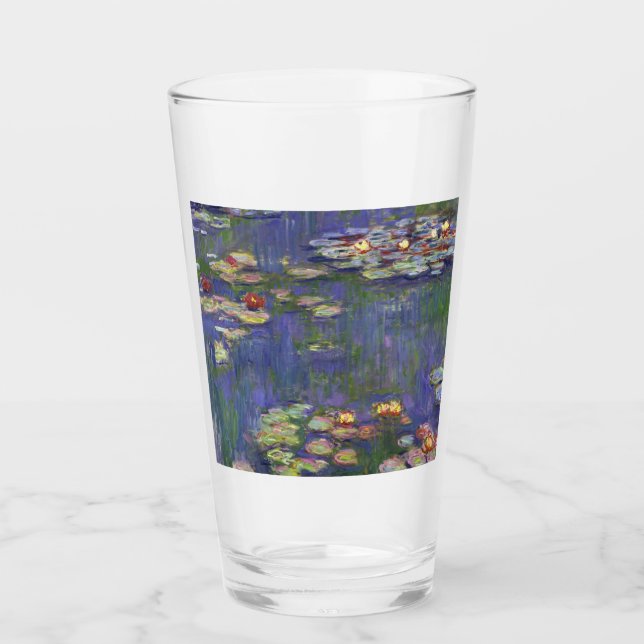 Monet Water Lilies Masterpiece Painting Glass (Front)