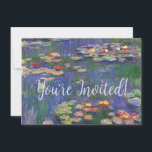 Monet Water Lilies Masterpiece Painting Invitation<br><div class="desc">Monet Water Lilies - This classic Monet painting was painted by Claude Monet in 1916. It is part of his famous water lilies collection where he paints in his garden in Giverney,  France. A masterpiece painting.</div>