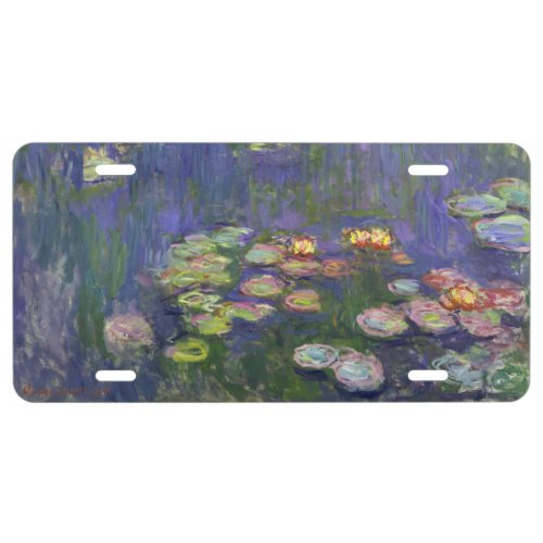 Monet Water Lilies Masterpiece Painting License Plate