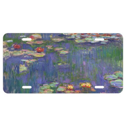 Monet Water Lilies Masterpiece Painting License Plate