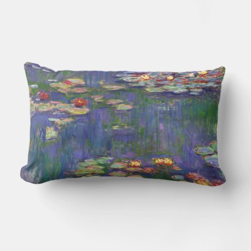 Monet Water Lilies Masterpiece Painting Lumbar Pillow