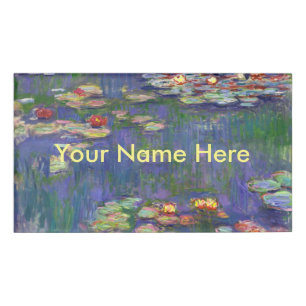 Monet Water Lilies Masterpiece Painting Name Tag