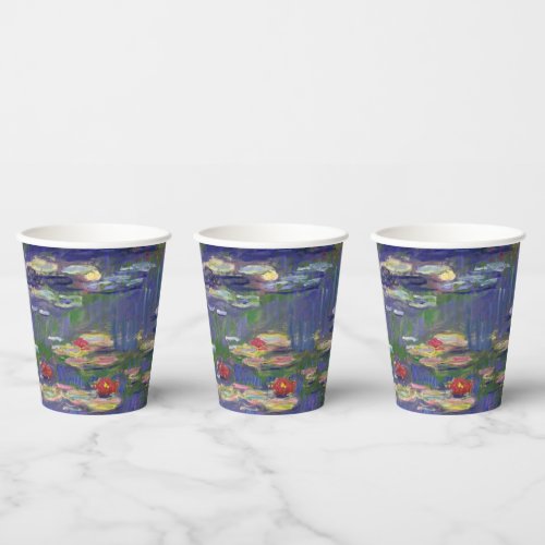 Monet Water Lilies Masterpiece Painting Paper Cups