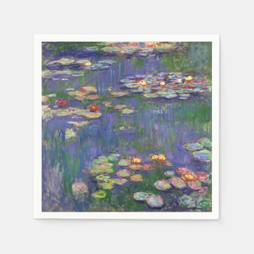 Monet Water Lilies Masterpiece Painting Paper Napkins