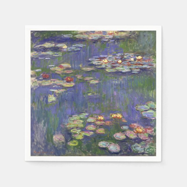 Monet Water Lilies Masterpiece Painting Paper Napkins (Front)